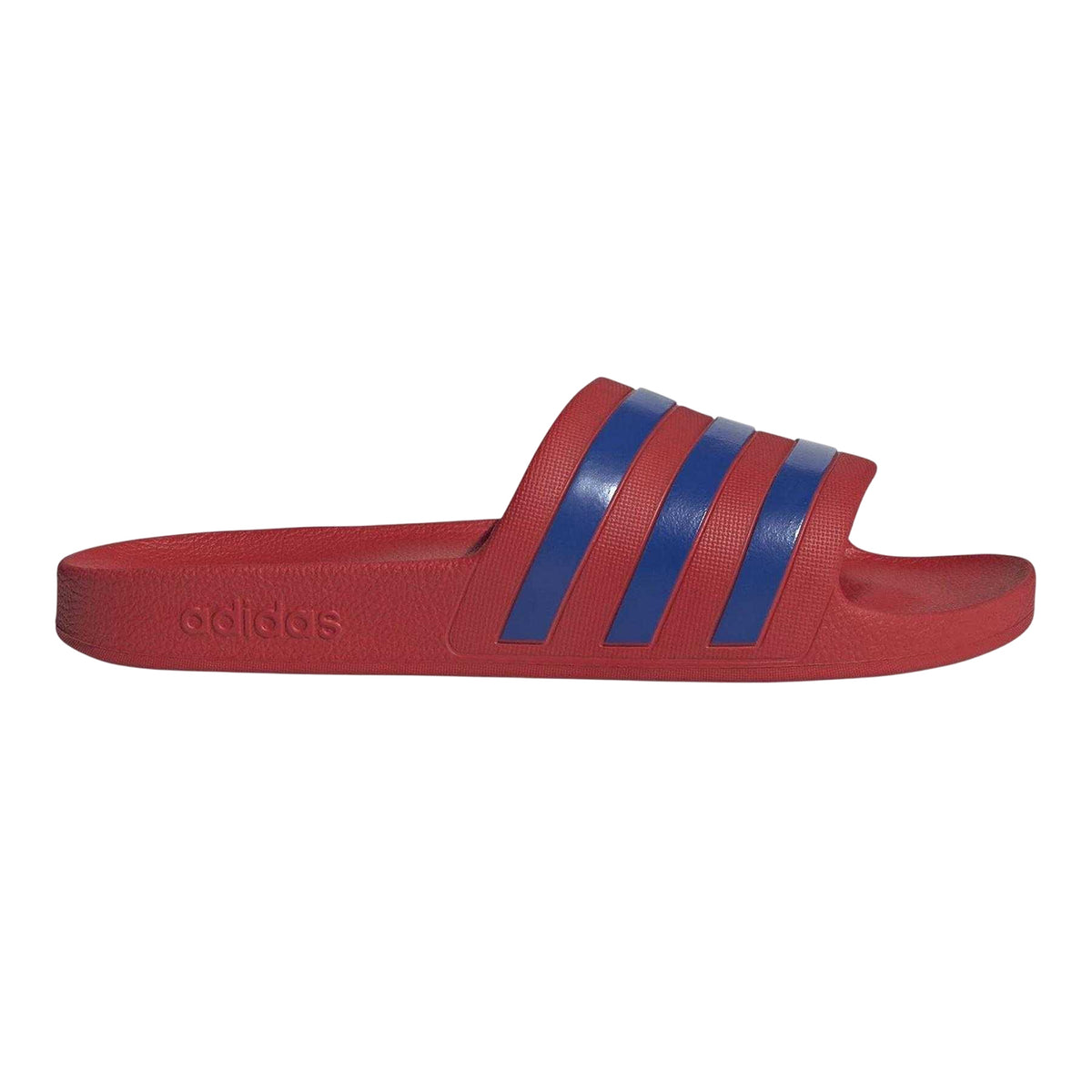 Better Scarlet - Front - Adidas Mens Adilette Aqua 3 Stripes Pool Flat Sliders