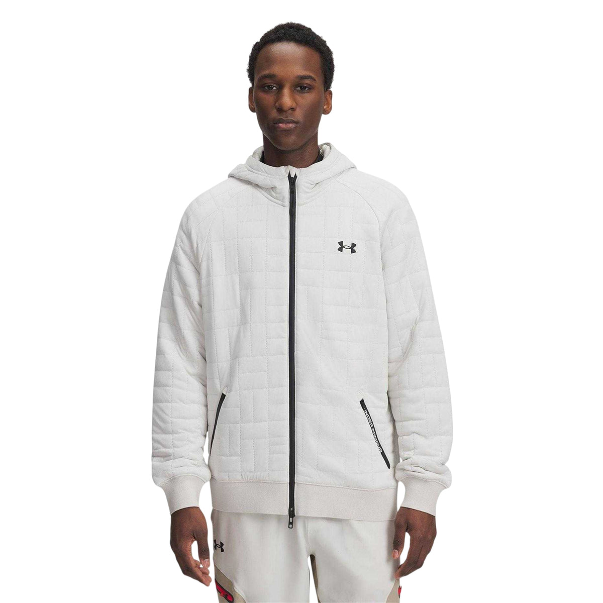 White - Front - Under Armour Mens Unstoppable Quilted Full Zip Hooded Jacket