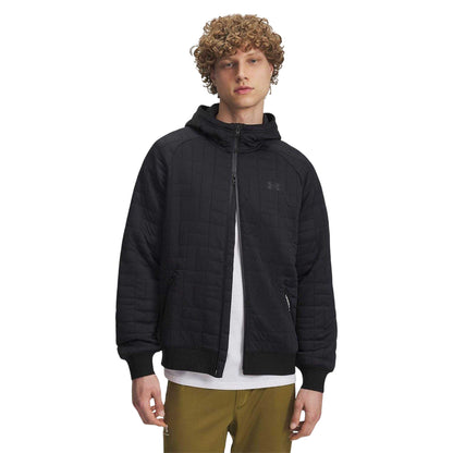 Black - Front - Under Armour Mens Unstoppable Quilted Full Zip Hooded Jacket
