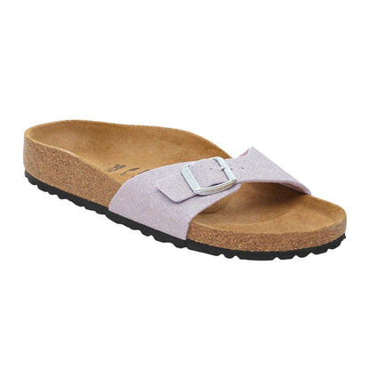 Violet - Back - Birkenstock Childrens-Kids Madrid Glitter Single Strap Flat Sandals