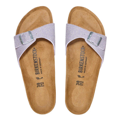 Violet - Side - Birkenstock Childrens-Kids Madrid Glitter Single Strap Flat Sandals