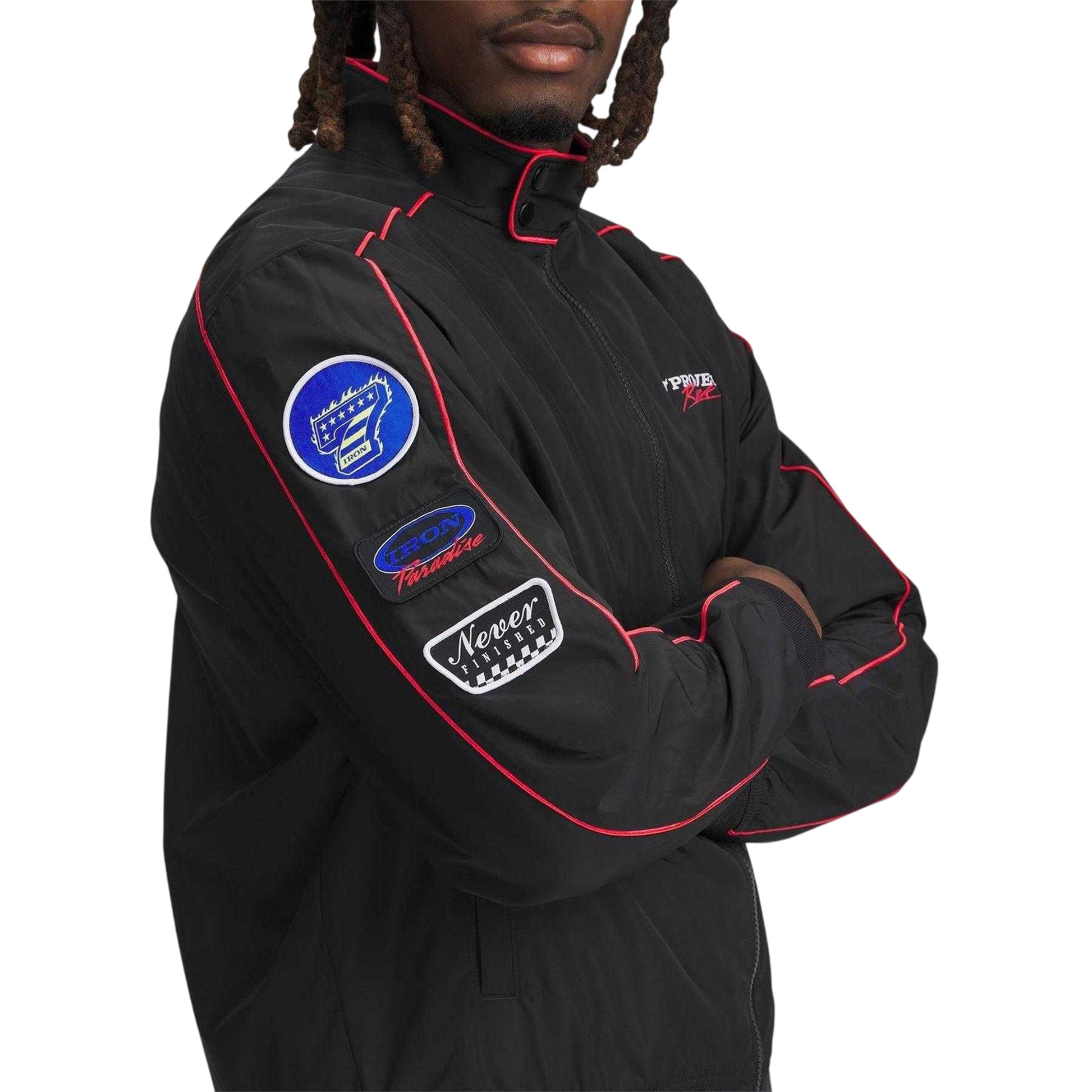 Black - Side - Under Armour Mens Project Rock Track Jacket