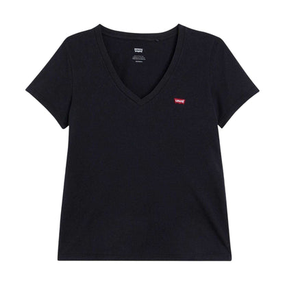 Black - Front - Levis Womens-Ladies Perfect V Neck T-Shirt