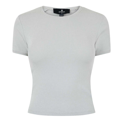 Grey - Front - Represent Womens-Ladies Initial Ribbed T-Shirt