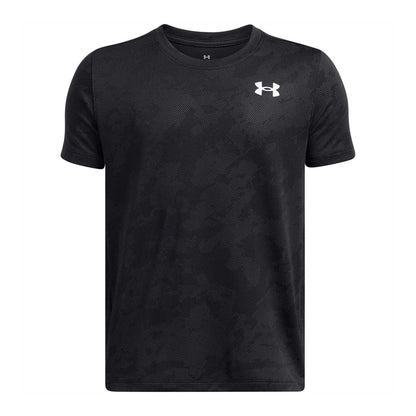 Black-White - Front - Under Armour Childrens-Kids Performance Workout T-Shirt