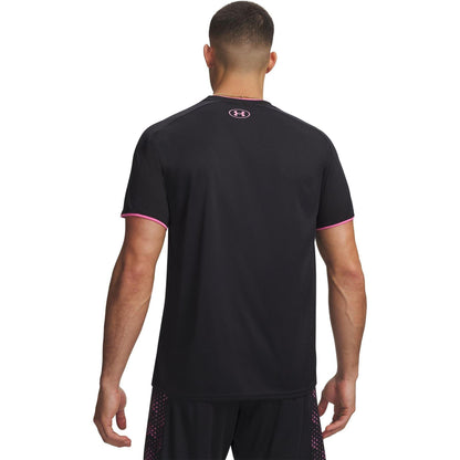 Black-Pink - Back - Under Armour Mens Challenger Athletic Football T-Shirt