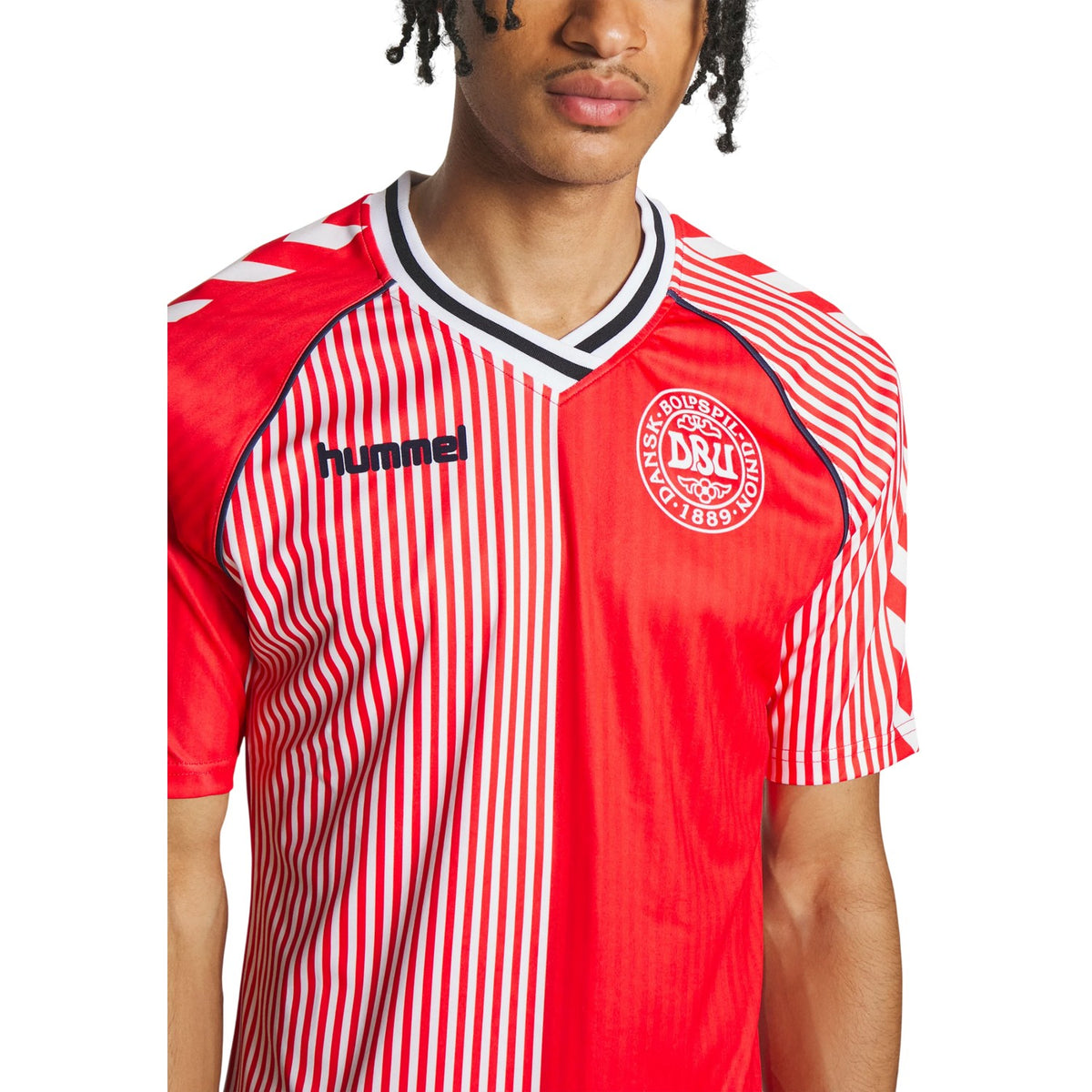 Red-White - Side - Hummel Mens Denmark Football Shirt