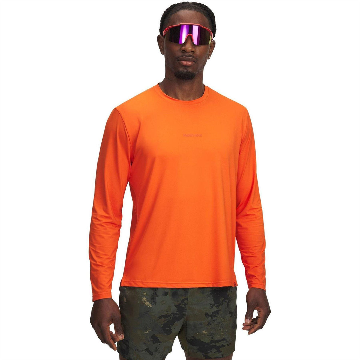 Orange - Front - Under Armour Mens Project Rock Iso-Chill Technical Top