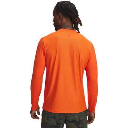 Orange - Back - Under Armour Mens Project Rock Iso-Chill Technical Top