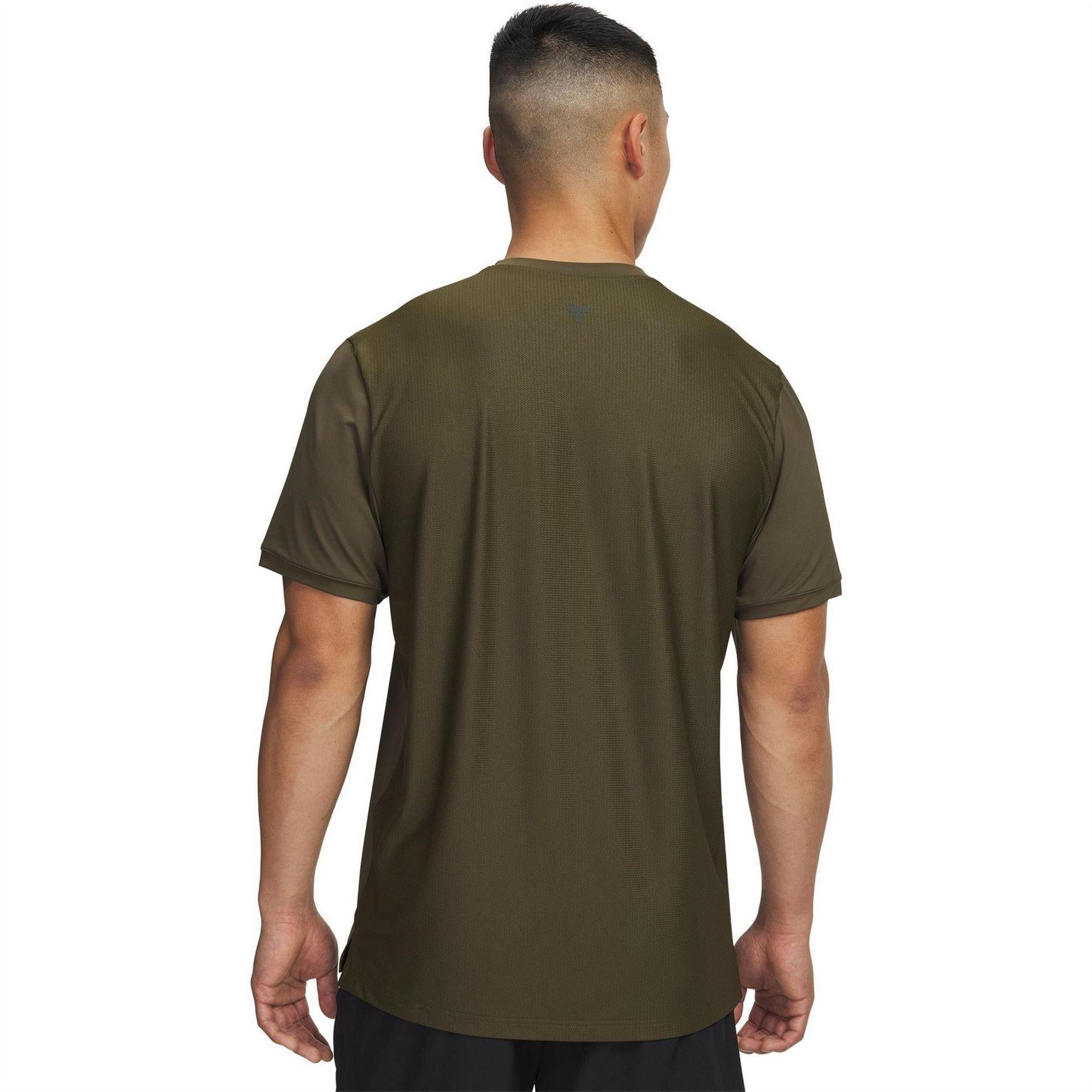 Green - Back - Under Armour Mens Project Rock T-Shirt