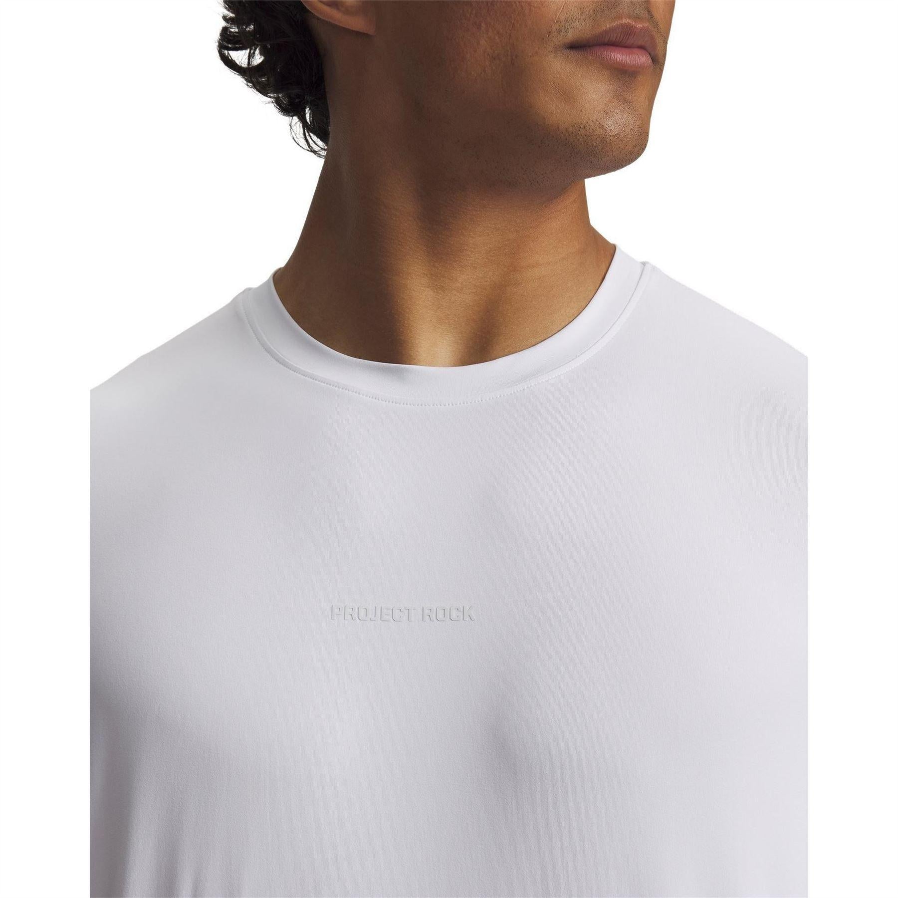 White - Side - Under Armour Mens Project Rock T-Shirt