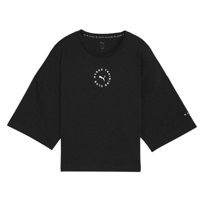 Puma Black - Front - Puma Womens-Ladies Hyrox Graphic Print Cropped T-Shirt