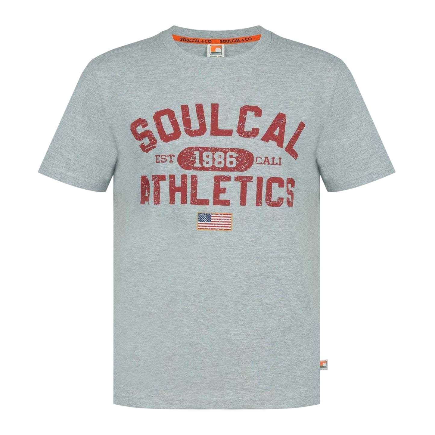 Athletic Grey - Front - SoulCal Mens Graphic Print Regular T-Shirt