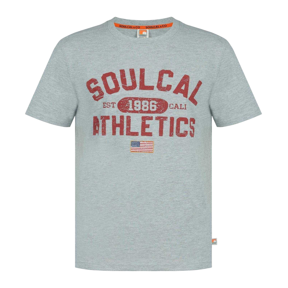 Athletic Grey - Front - SoulCal Mens Graphic Print Regular T-Shirt