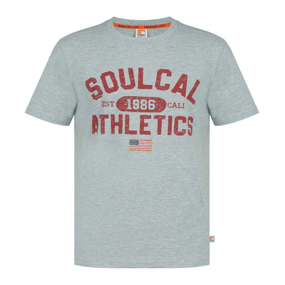 Athletic Grey - Front - SoulCal Mens Graphic Print Regular T-Shirt