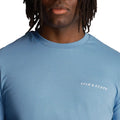 Blue - Side - Lyle & Scott Mens Embroidered Logo T-Shirt