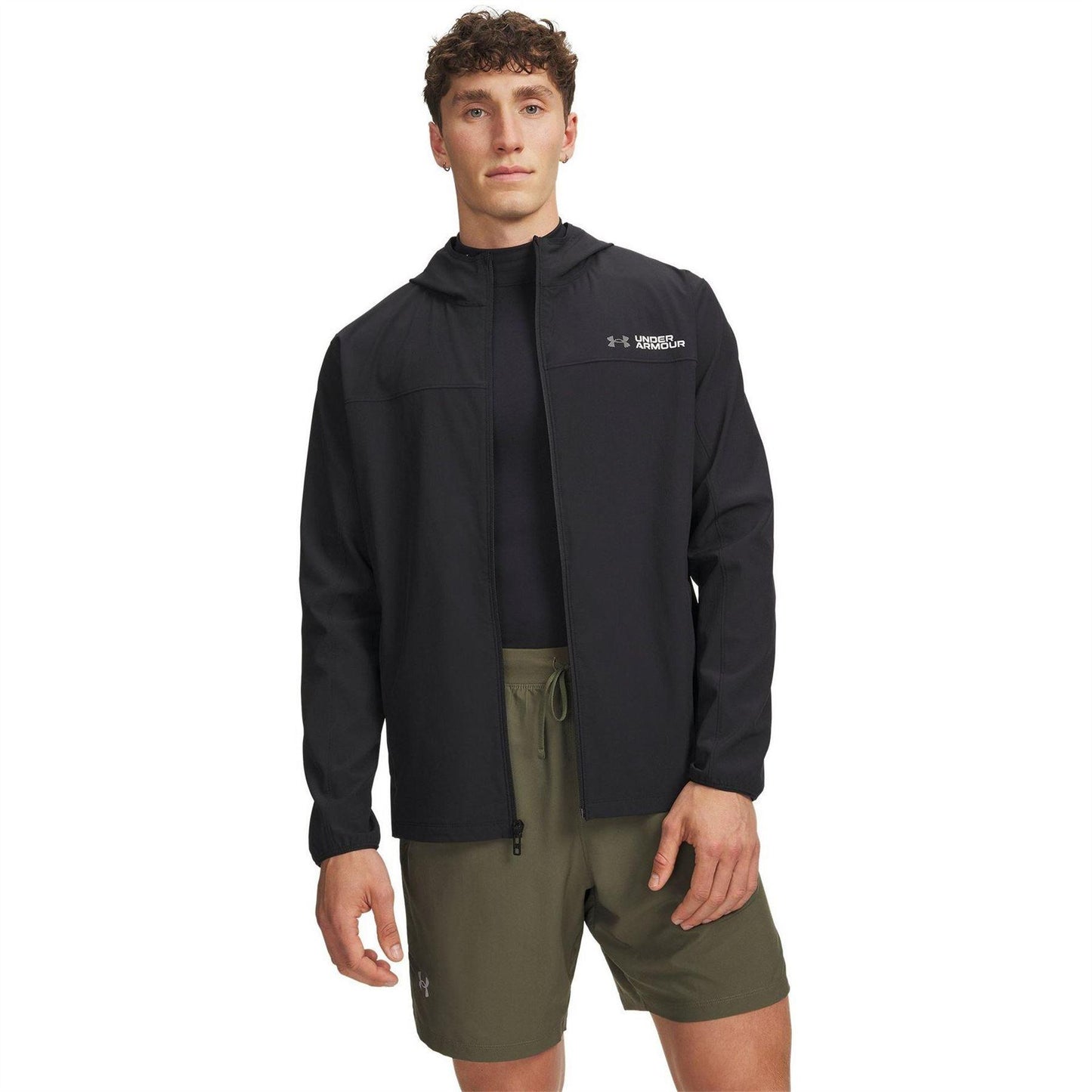 Black - Front - Under Armour Mens Velociti Stormproof Full Zip Jacket