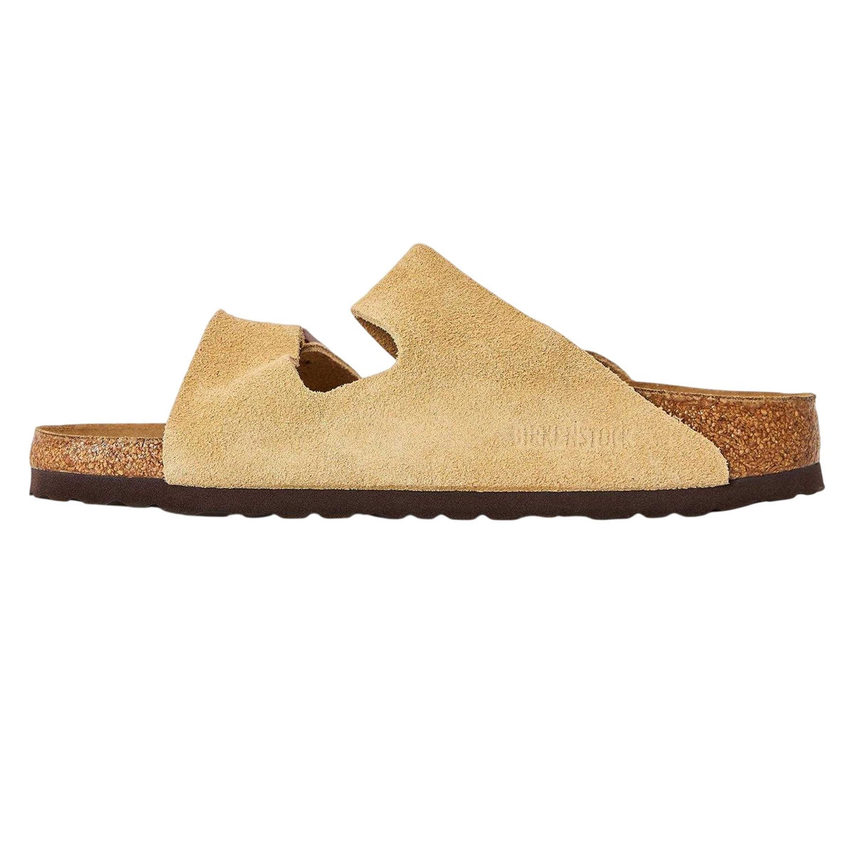 Beige - Back - Birkenstock Womens-Ladies Suede Flat Sandals