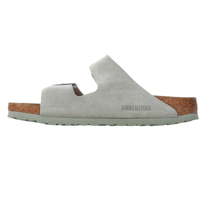 Green - Side - Birkenstock Womens-Ladies Suede Flat Sandals