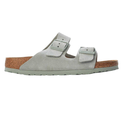 Green - Front - Birkenstock Womens-Ladies Suede Flat Sandals
