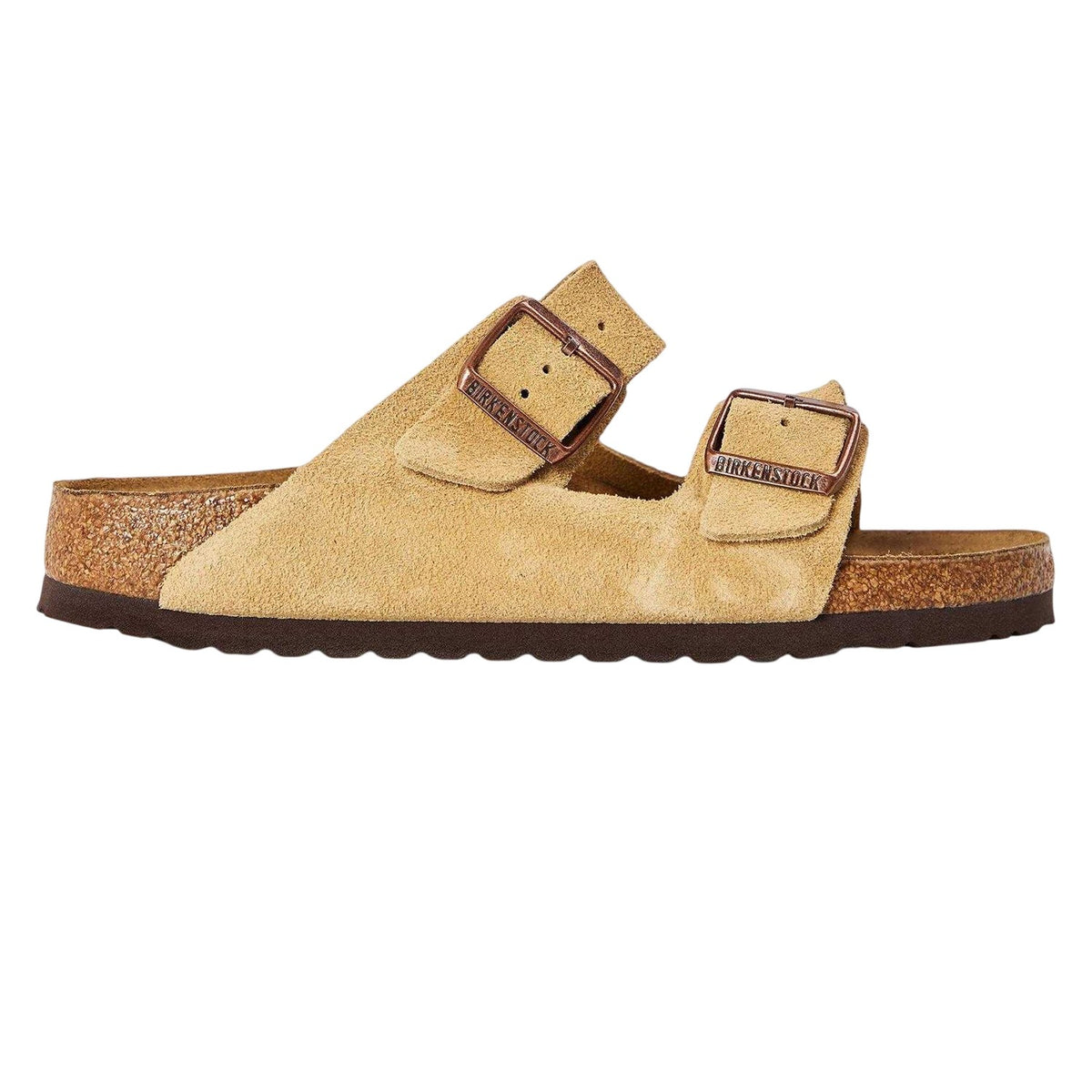 Beige - Front - Birkenstock Womens-Ladies Suede Flat Sandals