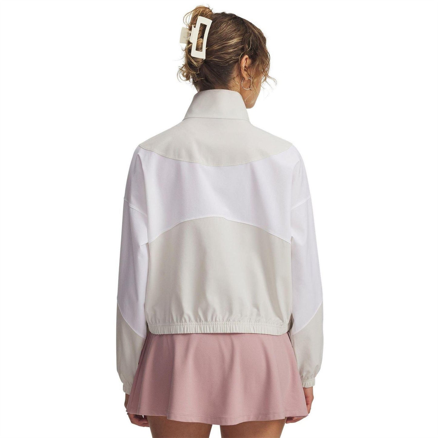 White - Back - Under Armour Womens-Ladies Rival Woven Lightweight Relaxed Fit Jacket
