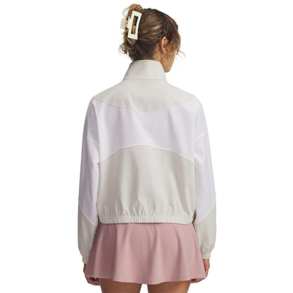 White - Back - Under Armour Womens-Ladies Rival Woven Lightweight Relaxed Fit Jacket