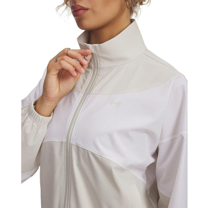 White - Side - Under Armour Womens-Ladies Rival Woven Lightweight Relaxed Fit Jacket