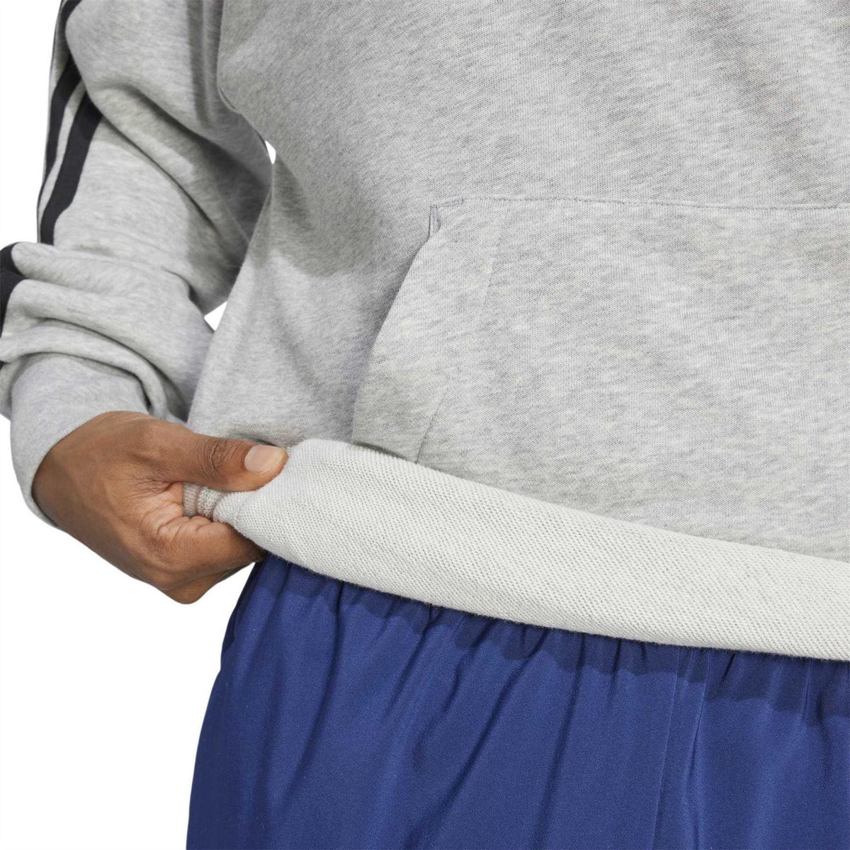 Medium Heather Grey - Lifestyle - Adidas Mens 3 Stripes Hoodie