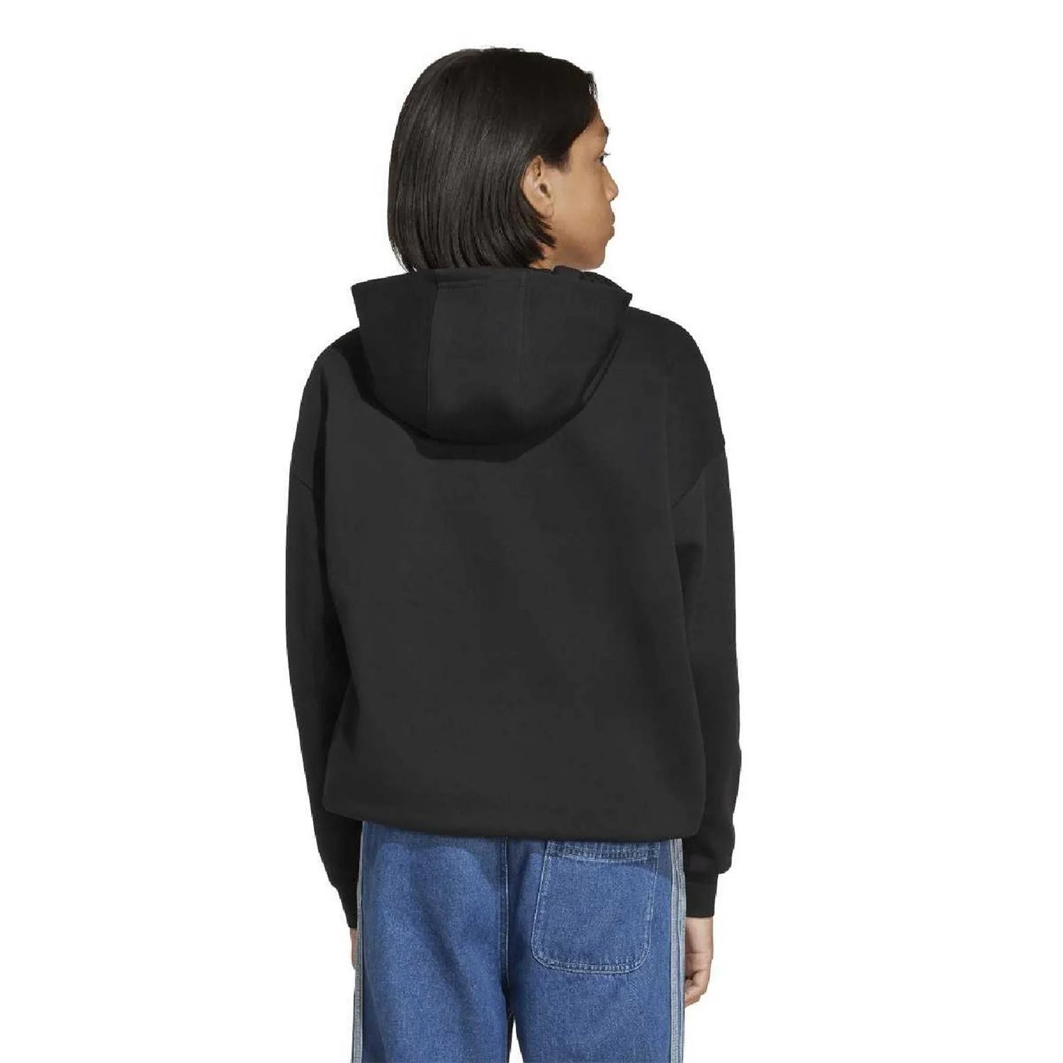 Black - Back - Adidas Childrens-Kids Originals Fleece Loose Hoodie