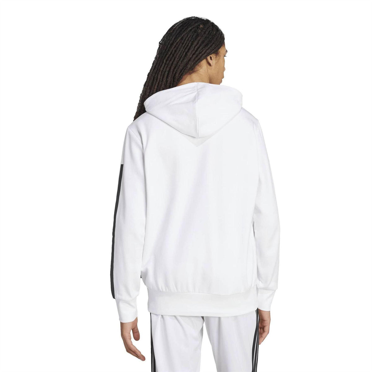 White - Back - Adidas Mens Script Logo Hoodie