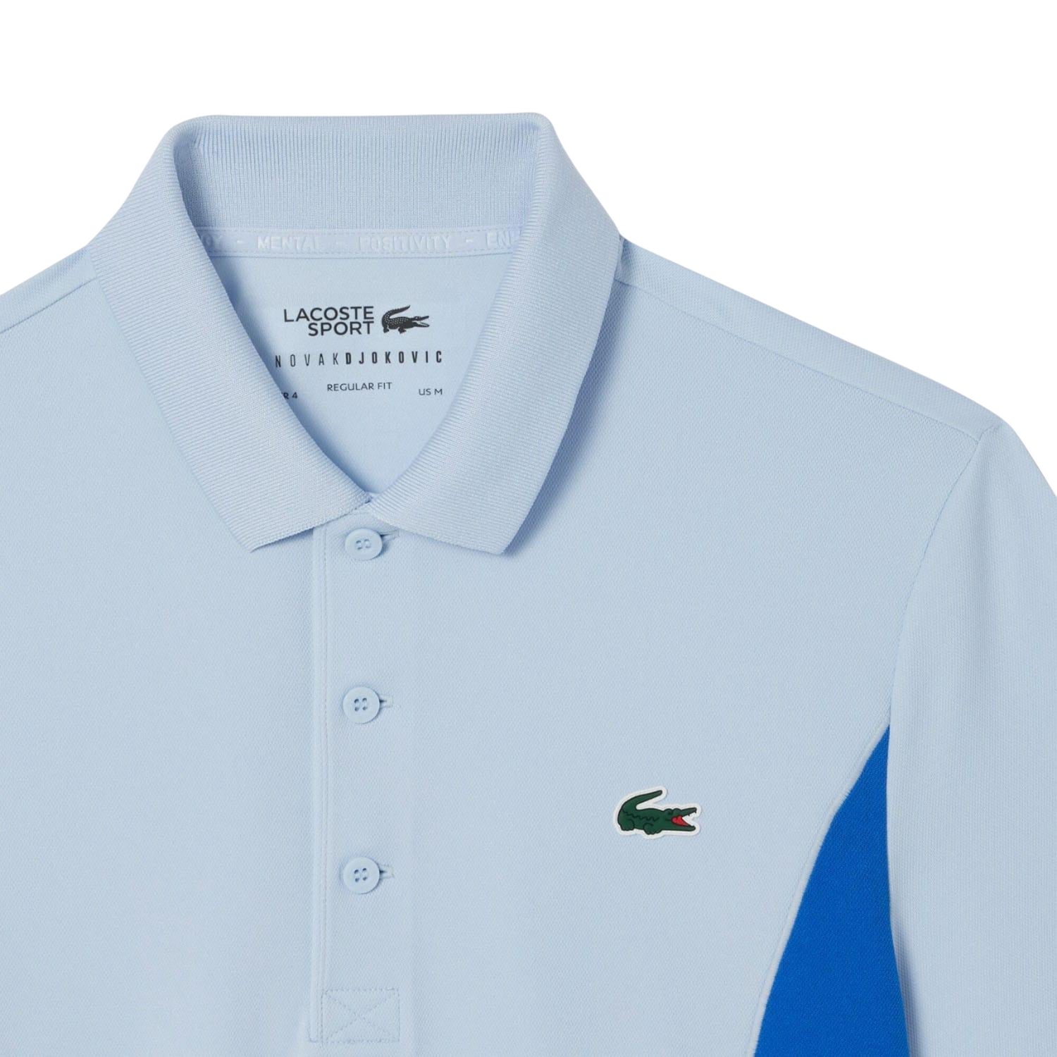 Blue - Side - Lacoste Mens Tennis x Novak Djokovic Polo Shirt