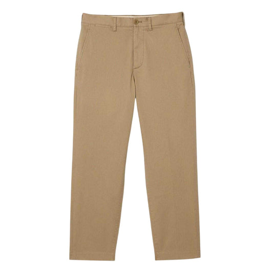 Brown - Front - Lacoste Mens Cotton Stretch Chinos