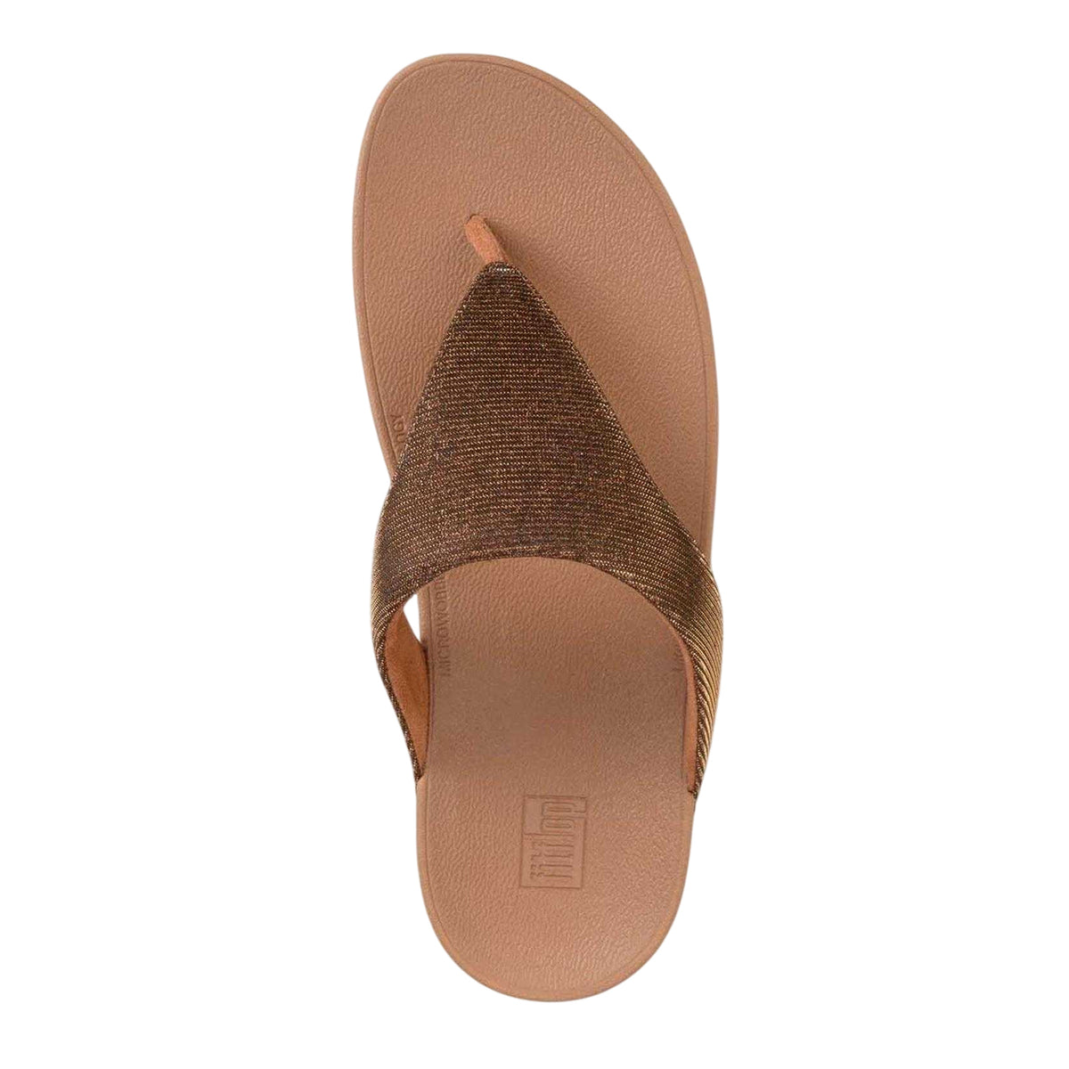 Bronze - Side - FitFlop Womens-Ladies Lottie Glitzy Thong Strap Sandals