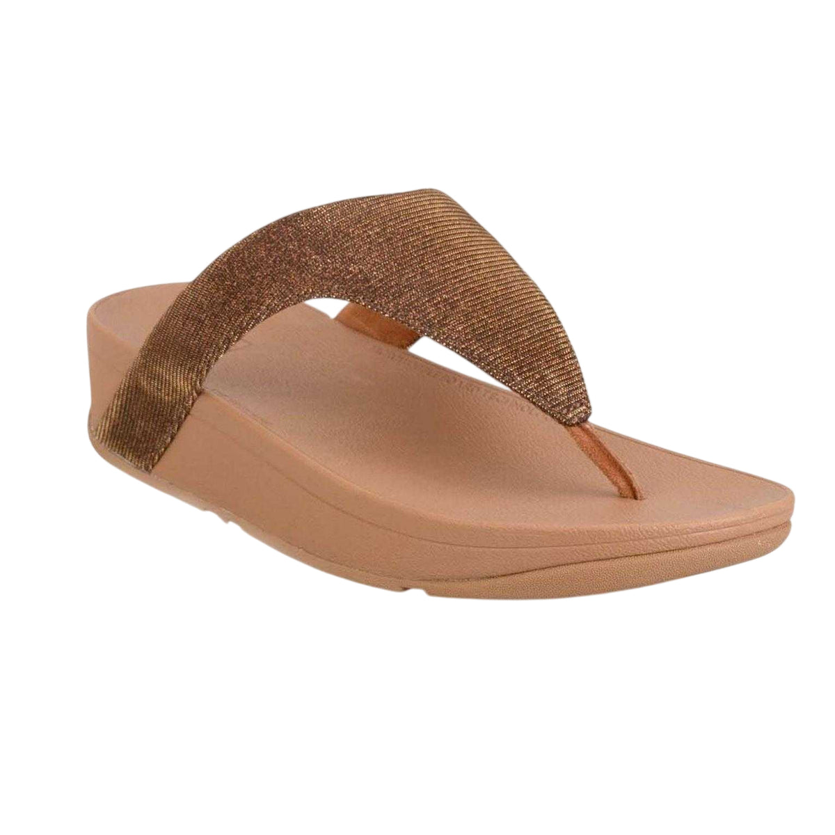 Bronze - Lifestyle - FitFlop Womens-Ladies Lottie Glitzy Thong Strap Sandals