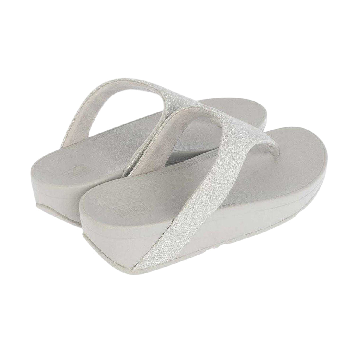 Silver - Back - FitFlop Womens-Ladies Lottie Glitzy Thong Strap Sandals