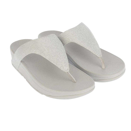 Silver - Lifestyle - FitFlop Womens-Ladies Lottie Glitzy Thong Strap Sandals