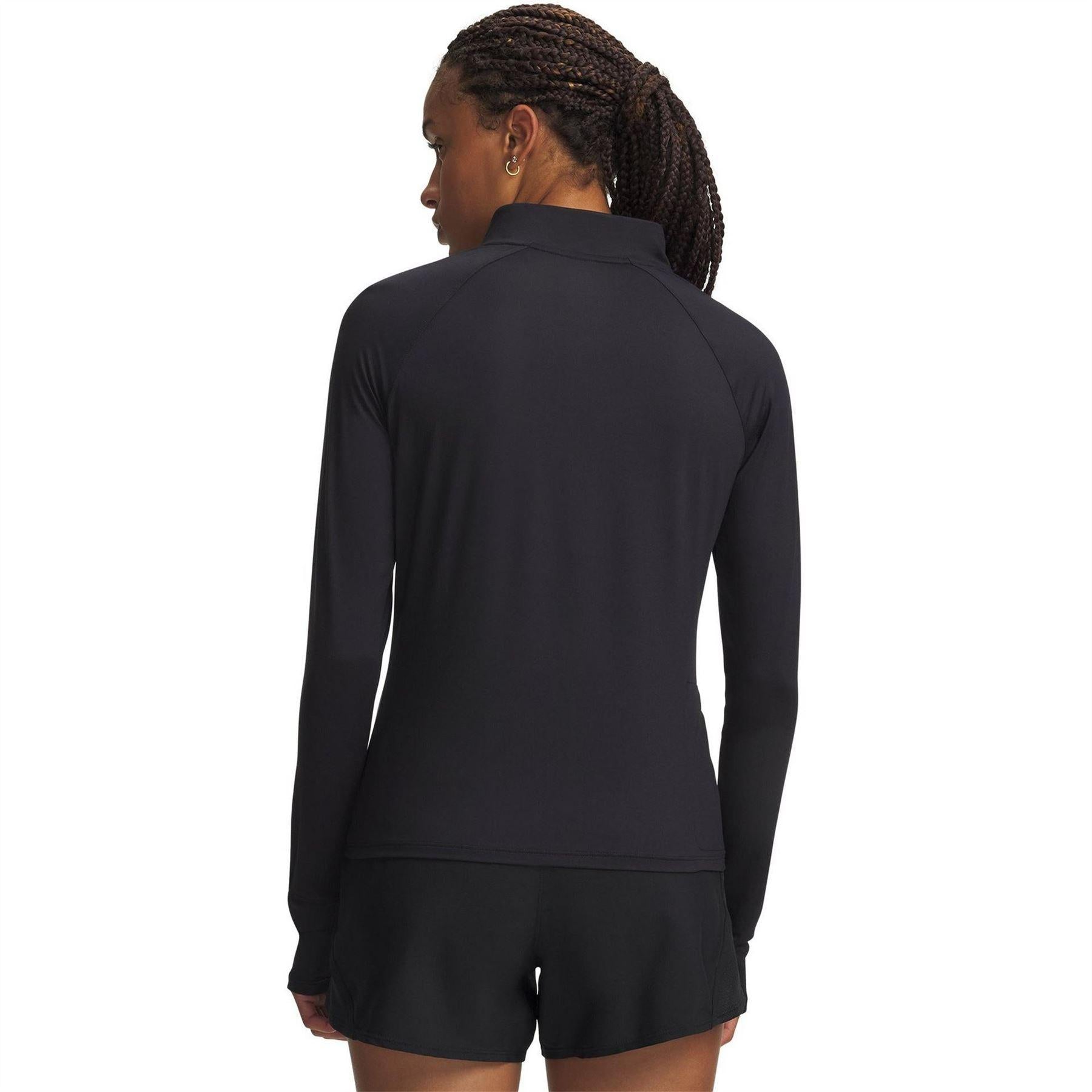 Black - Back - Under Armour Womens-Ladies Velociti Half Zip Top