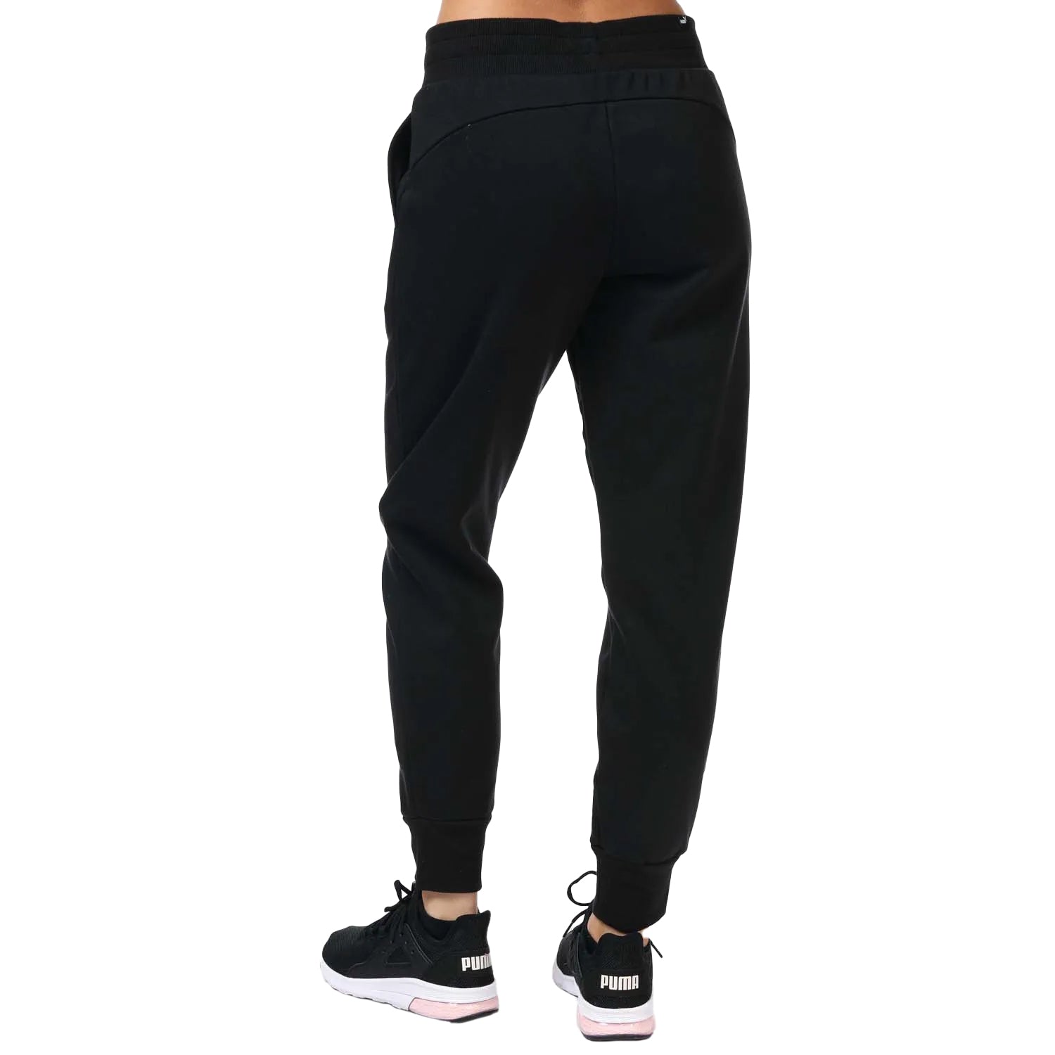 Black - Back - Puma Womens-Ladies Essentials Jogging Bottoms