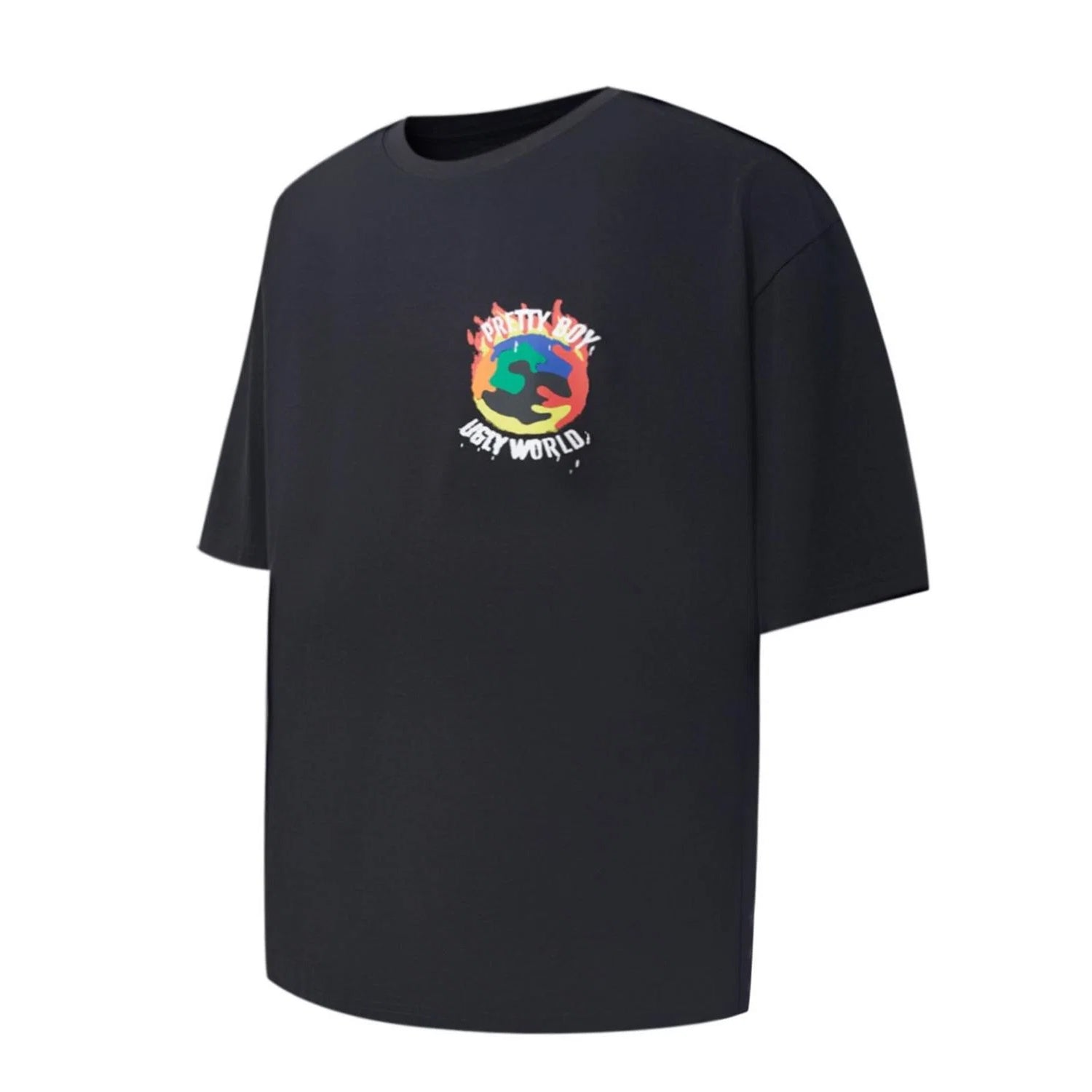 Black - Side - Pretty Boy Ugly World Mens Oversized T-Shirt