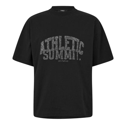Black - Front - Summit Mens Graphic Print Oversized Athletic T-Shirt