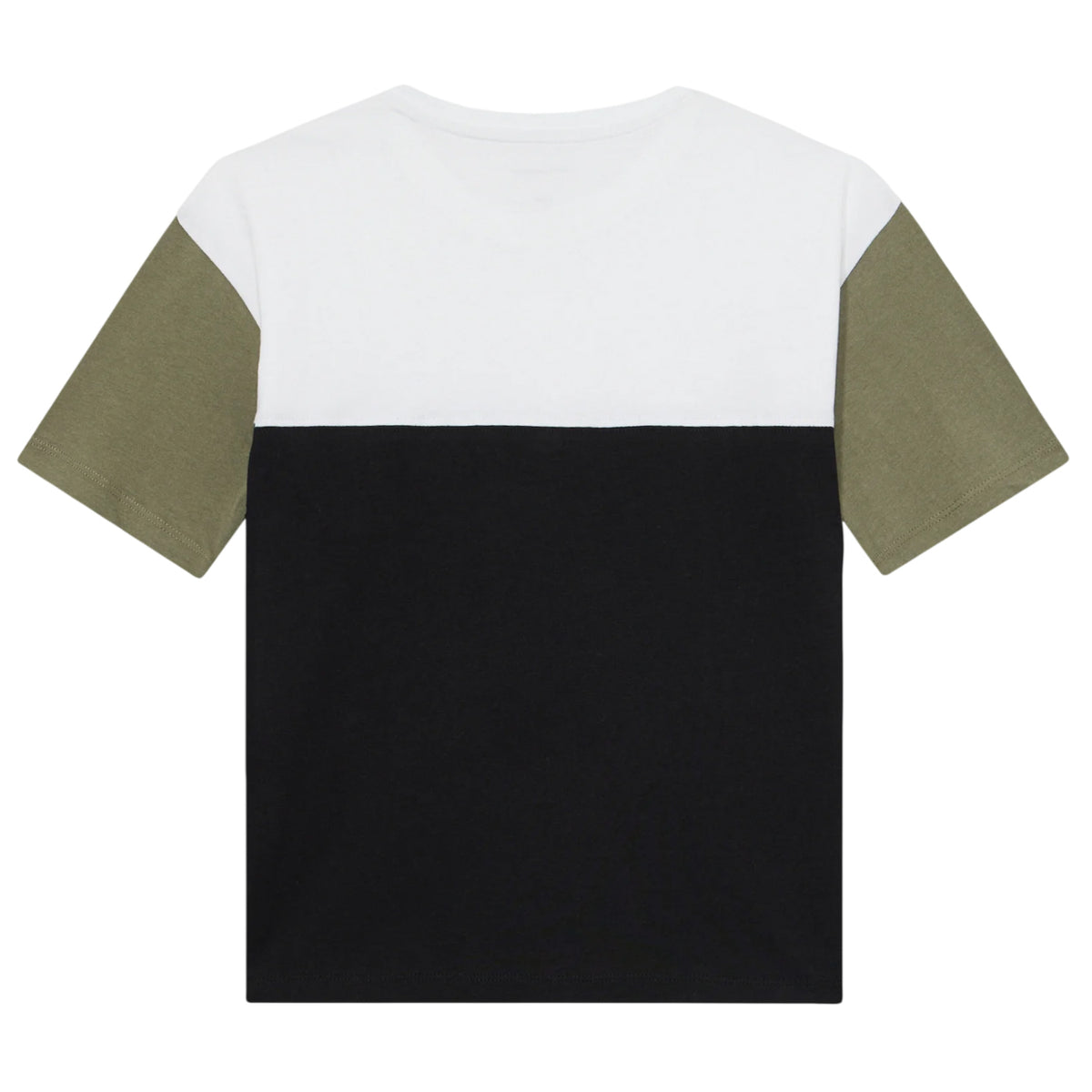 Black-Green-White - Back - Calvin Klein Childrens-Kids Colour Block T-Shirt