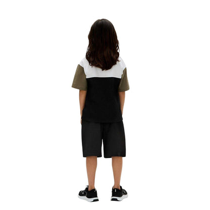 Black-Green-White - Close up - Calvin Klein Childrens-Kids Colour Block T-Shirt
