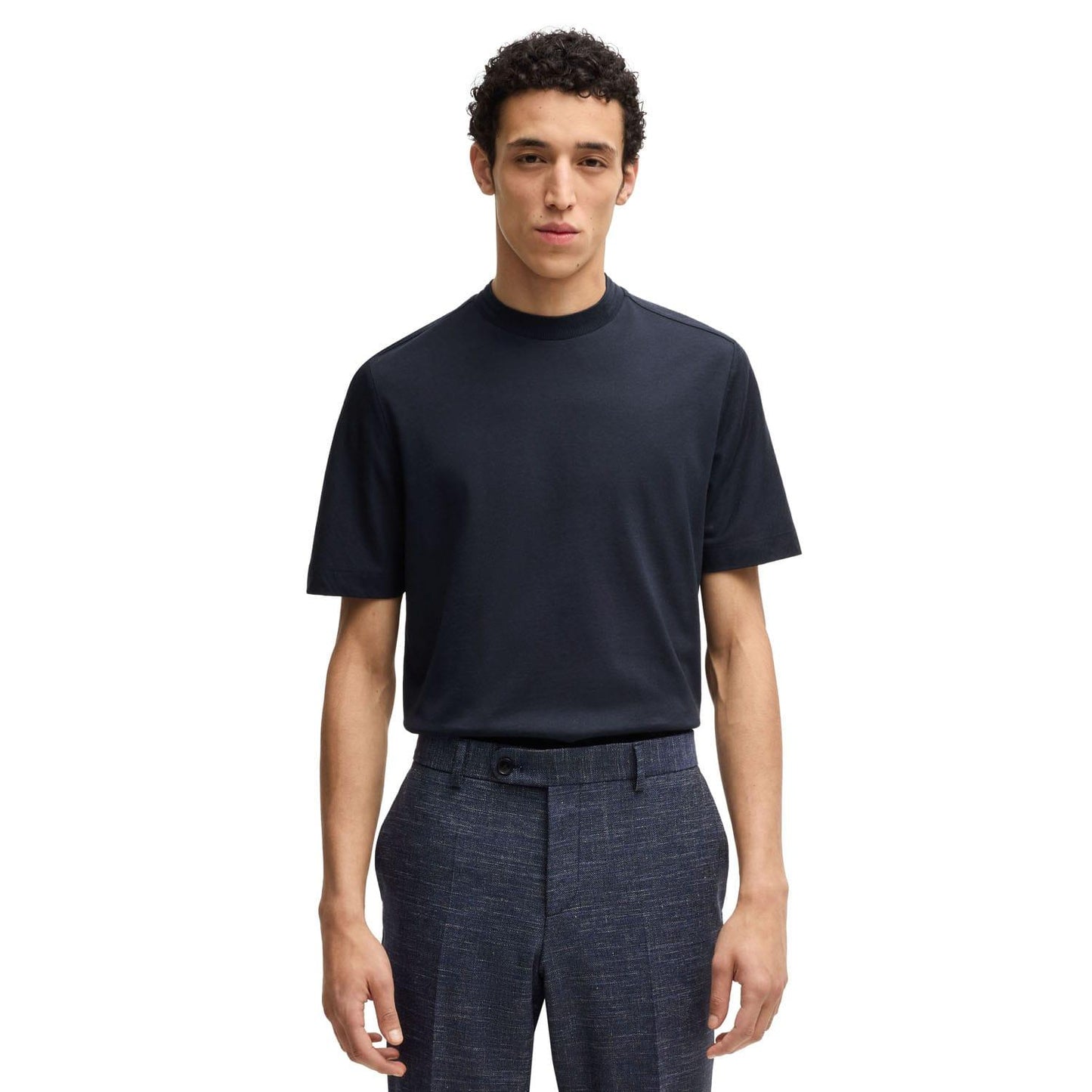 Dark Blue - Front - Boss Mens P-Thompson 290 Regular T-Shirt