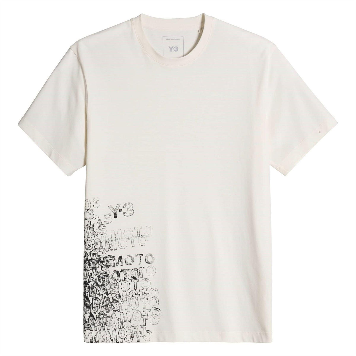 White - Front - Y-3 Mens GFX T-Shirt