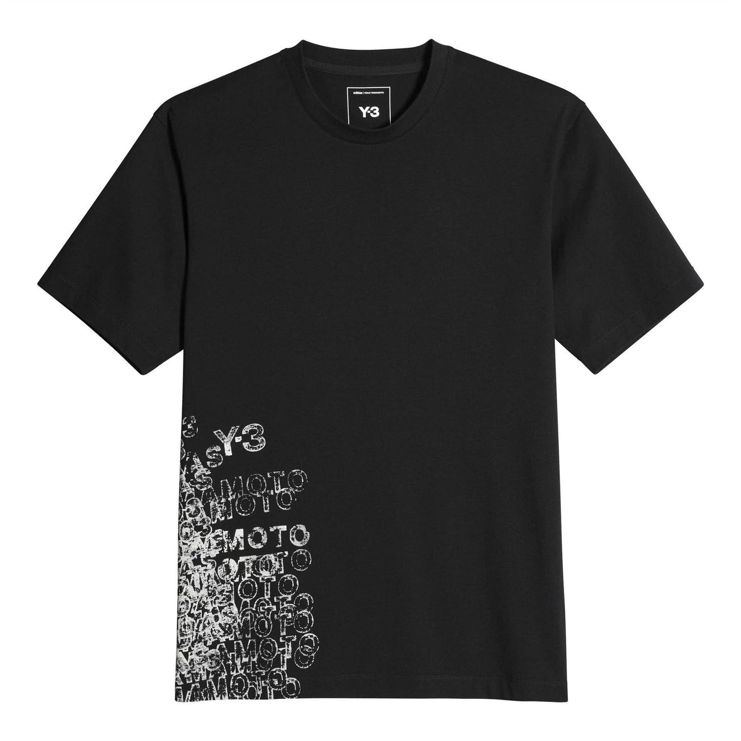Black - Front - Y-3 Mens GFX T-Shirt