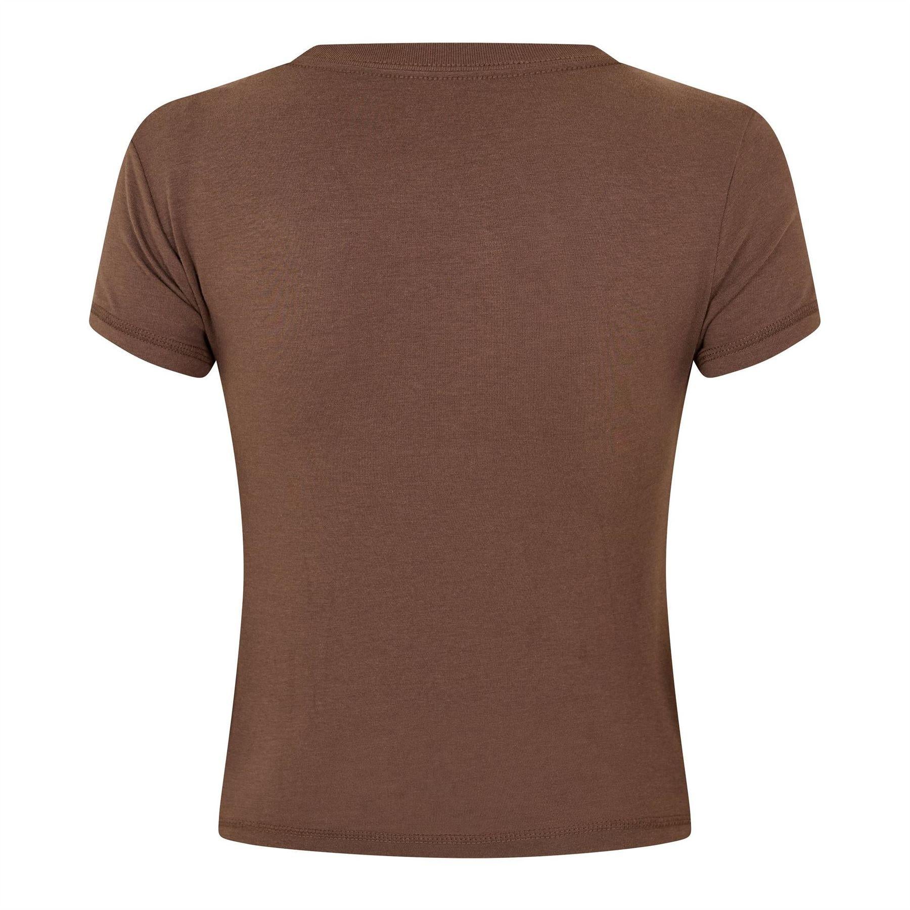 Brown - Back - Nike Womens-Ladies Cropped T-Shirt