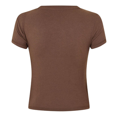 Brown - Back - Nike Womens-Ladies Cropped T-Shirt