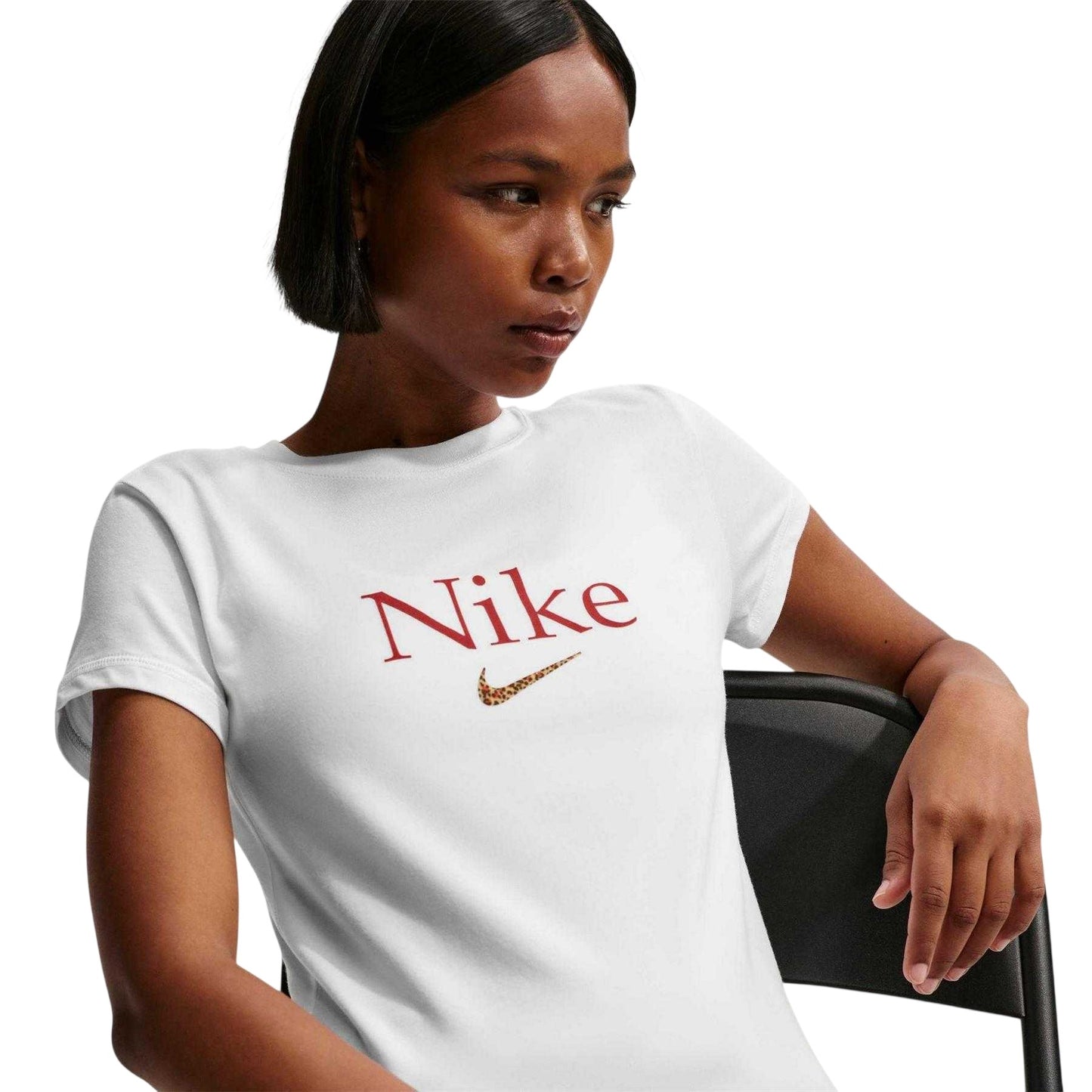 White - Side - Nike Womens-Ladies Cropped T-Shirt