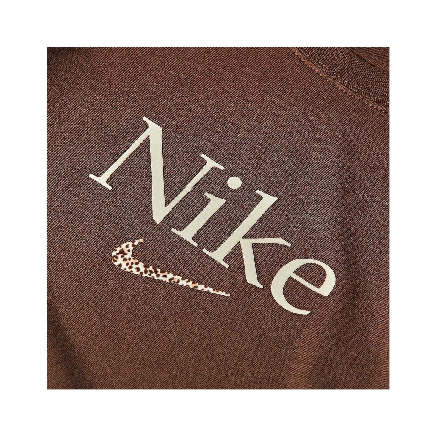 Brown - Side - Nike Womens-Ladies Cropped T-Shirt